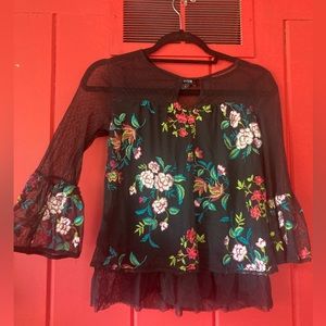 Floral Mesh Top Size S
